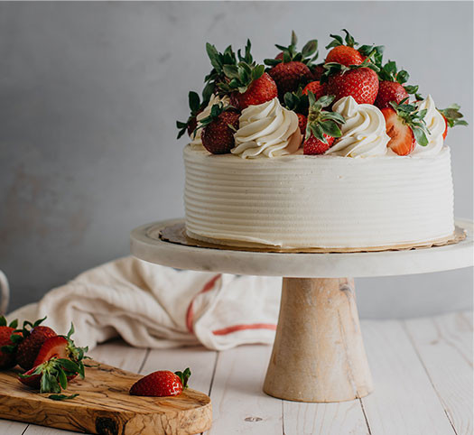 a cake with strawberries on top